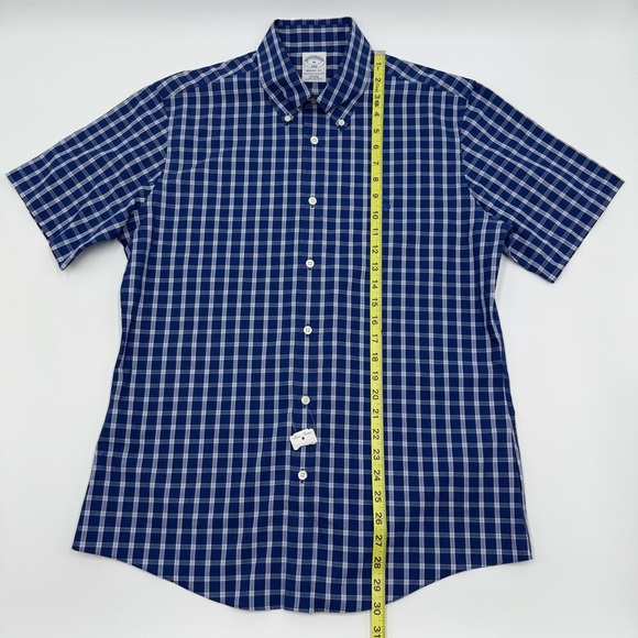 NWT Brooks Brothers Men’s Regent Fit Non-Iron Blue Red Button Down Shirt Medium - Picture 10 of 11